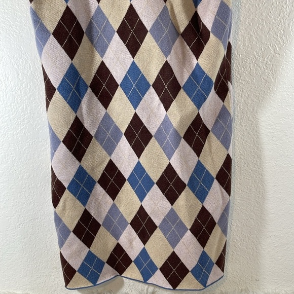 RSQ Argyle Diamond Short Sweater Dress Size 2XL Sleeveless Collar V-Neck NEW - Picture 8 of 12